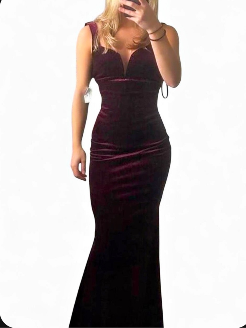 Windsor Deep Burgundy Velvet Fitted Maxi Dress